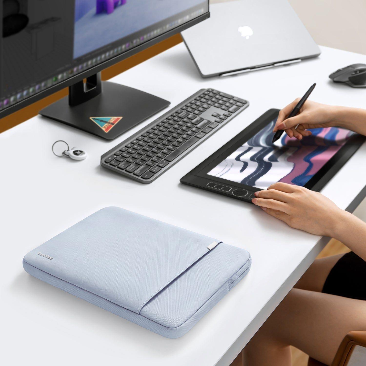 Tomtoc Funda Defender-A13 para MacBook Pro de 14" Azul Niebla-6