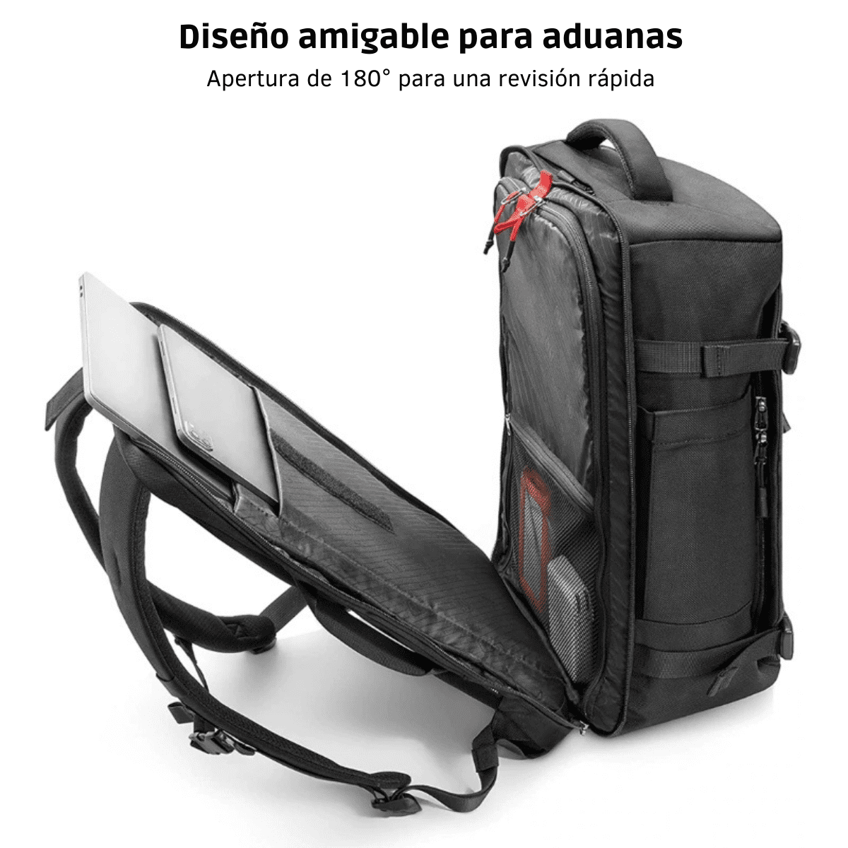 Tomtoc Mochila de Viaje Navigator-T66 para Notebook 17.3" 40L - Negro-4