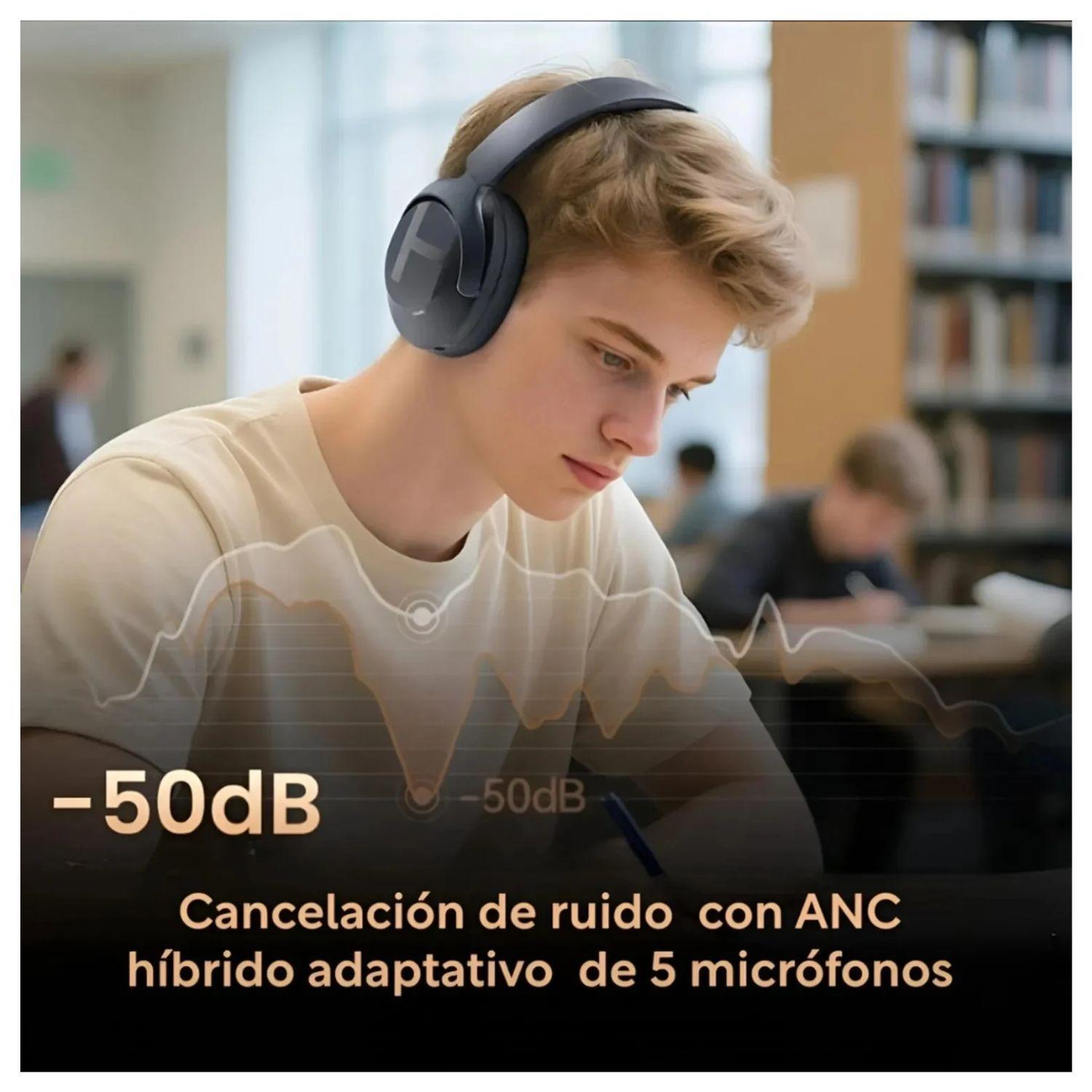 Haylou Audífonos Inalámbricos S40 ANC Híbrido Cancelación de Ruido Negro-5