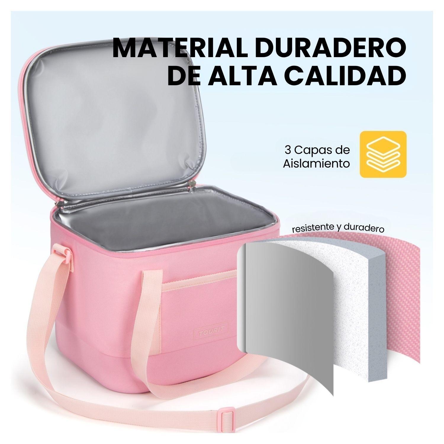 Tourit Bolso Cooler Térmico Daily 16 latas 12L Impermeable Rosado-5