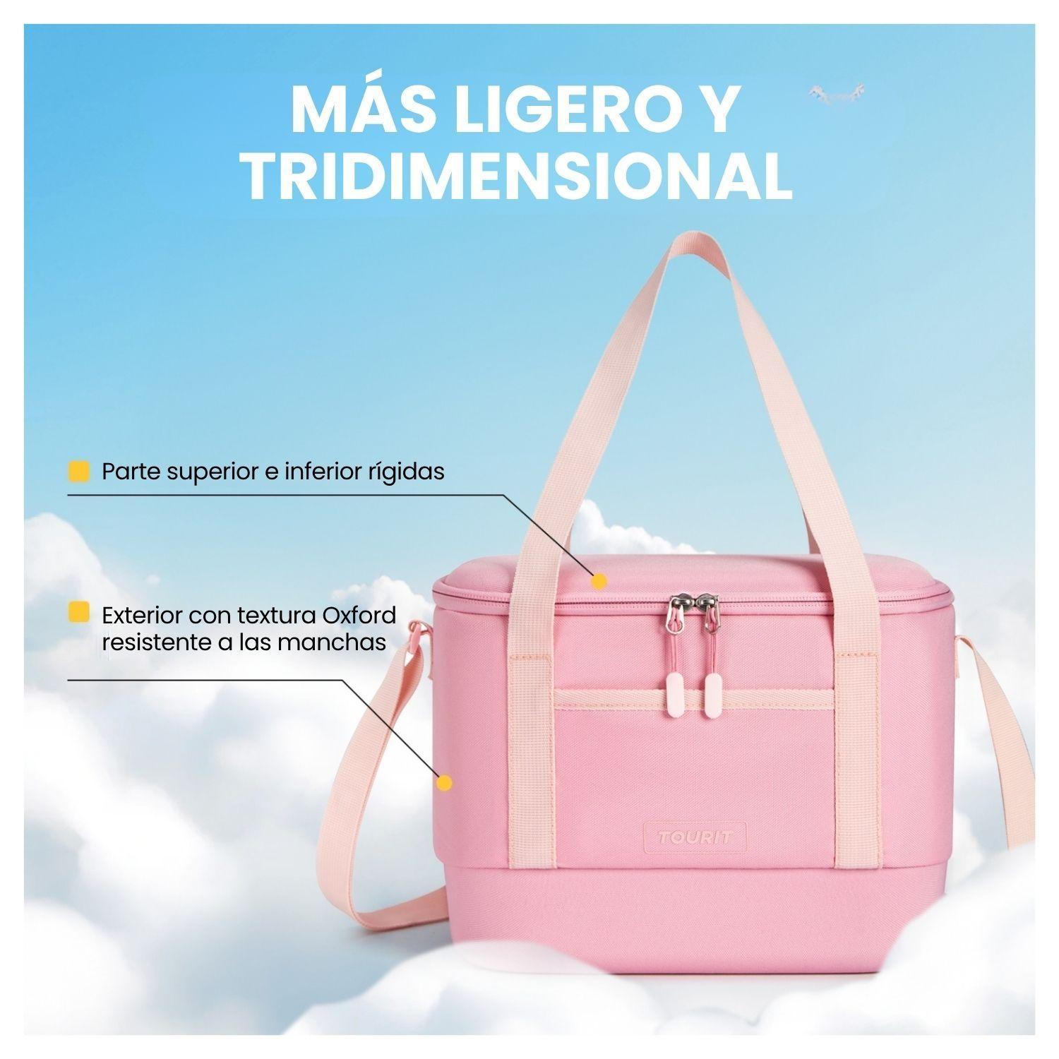 Tourit Bolso Cooler Térmico Daily 16 latas 12L Impermeable Rosado-6