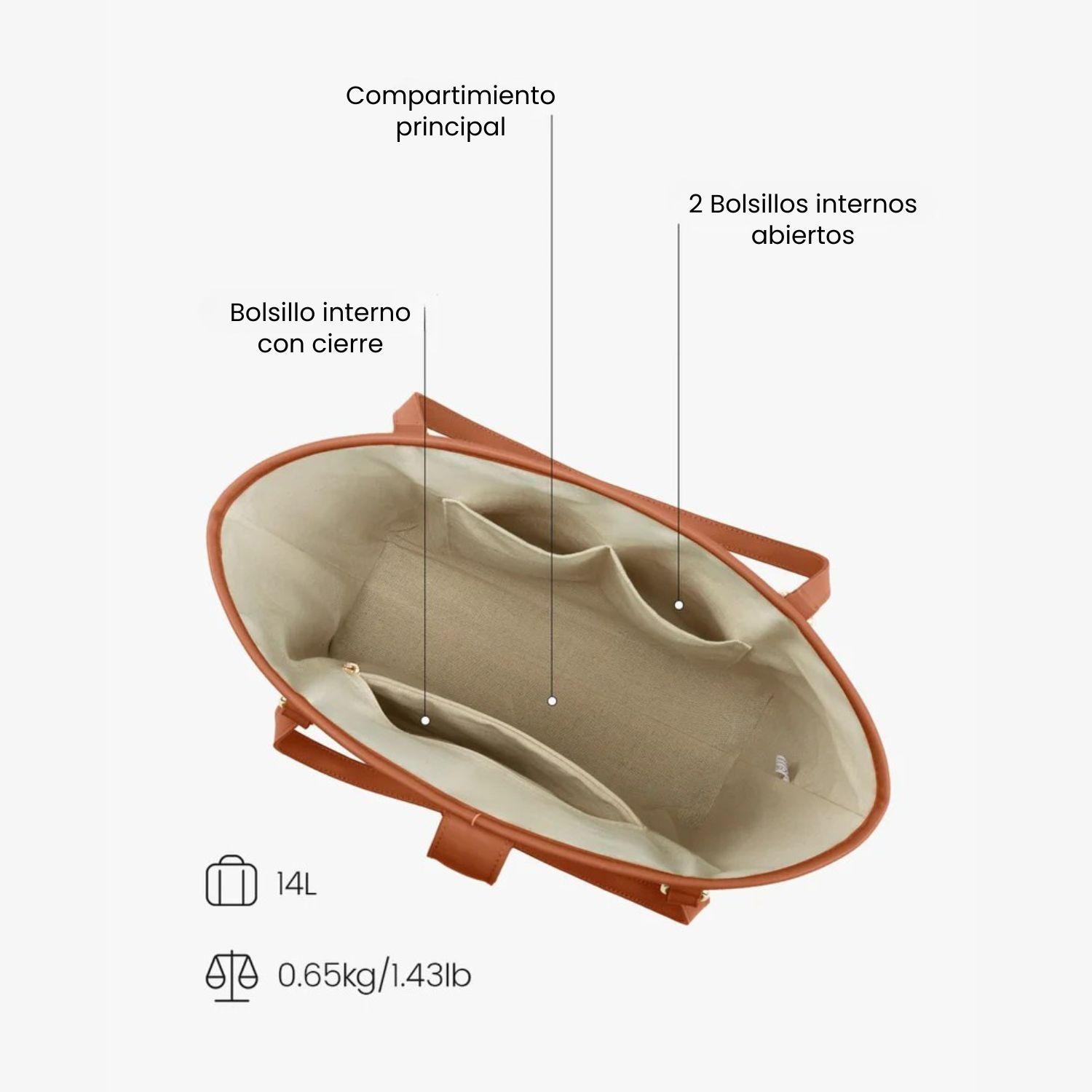 Ecosusi Cartera Tote Marina de Rafia Natural 14L para 14" Marrón-3