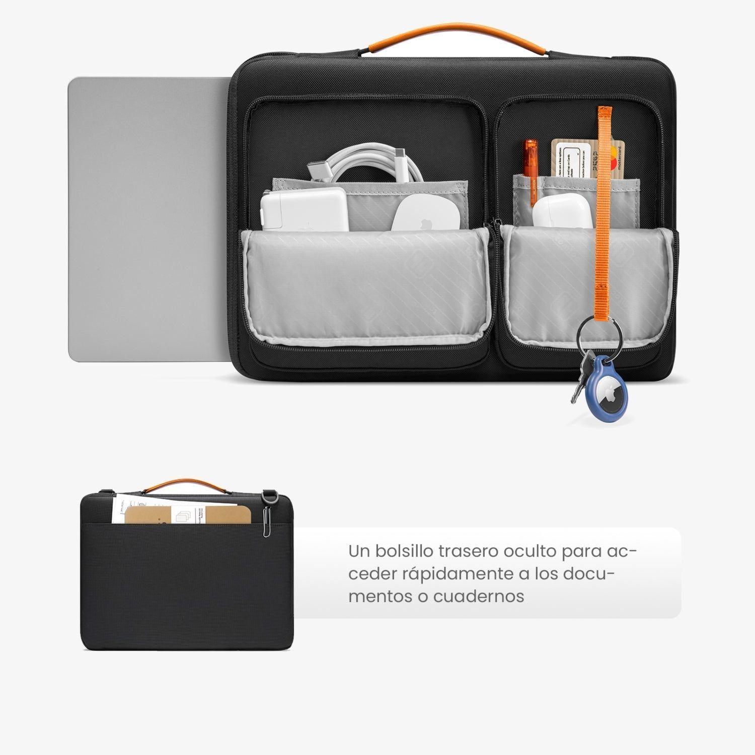 Tomtoc Maletín con Correa Defender-A42 para Notebook de 15,6 - 16,2" Negro-2