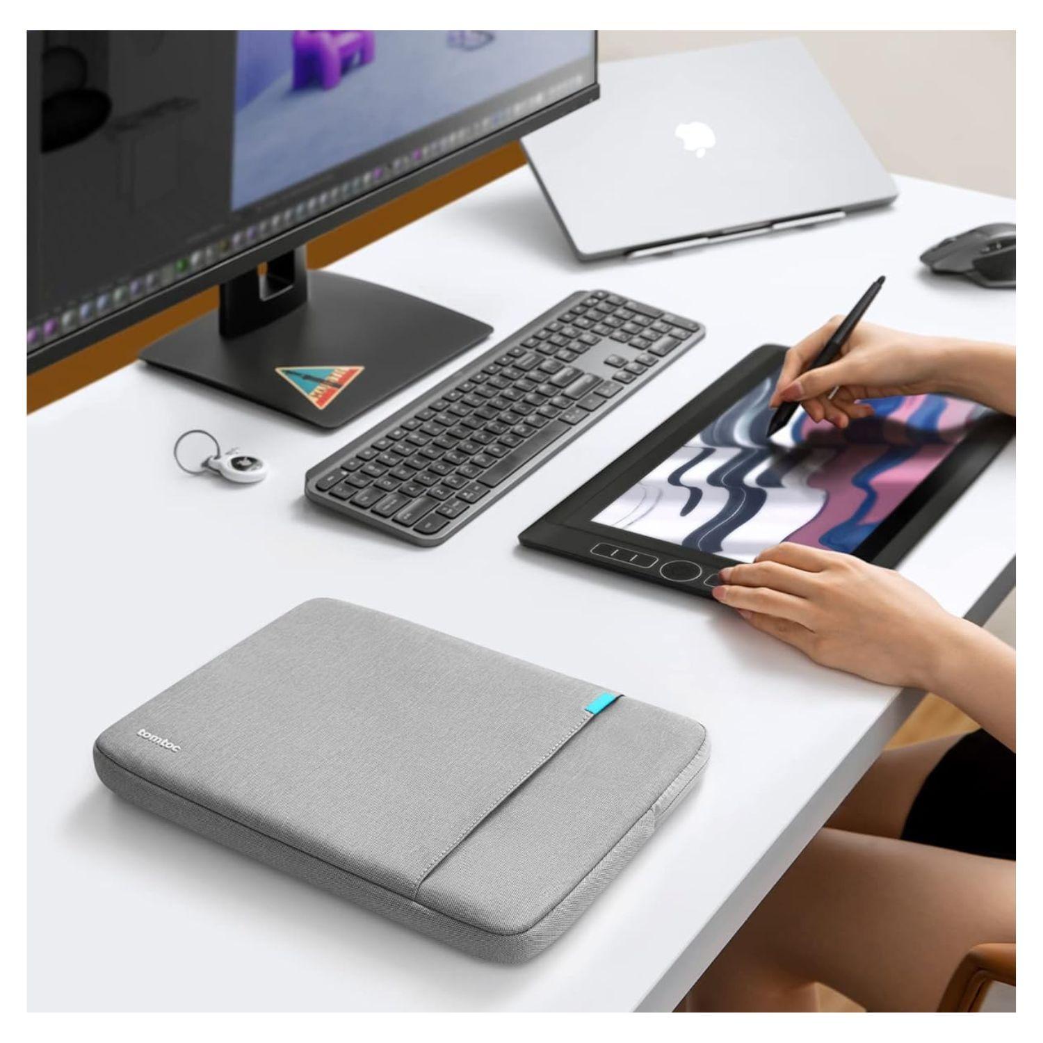 Tomtoc Funda Defender-A13 para MacBook Pro de 14" con organizador - Gris-2