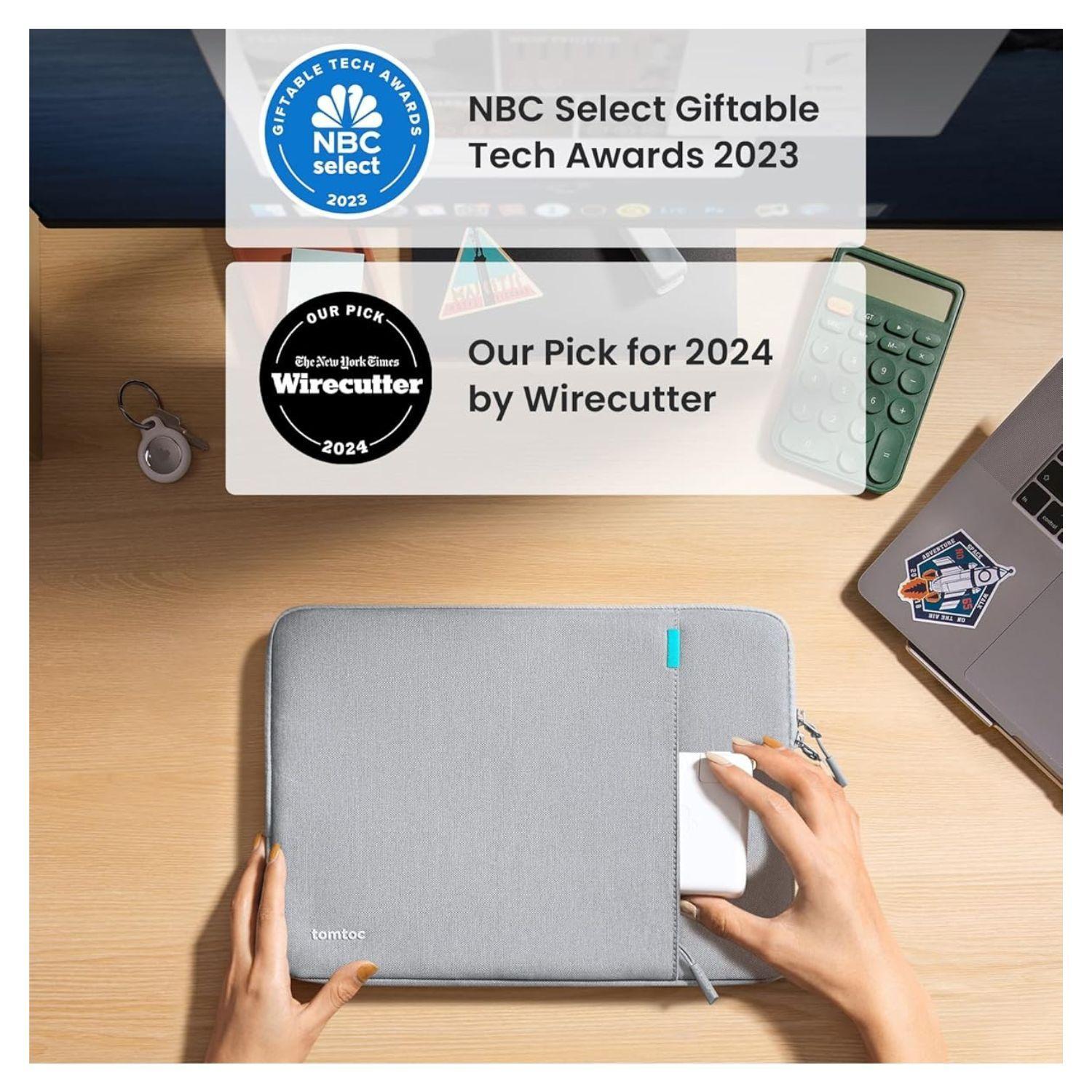 Tomtoc Funda Defender-A13 para MacBook Pro de 14" con organizador - Gris-7