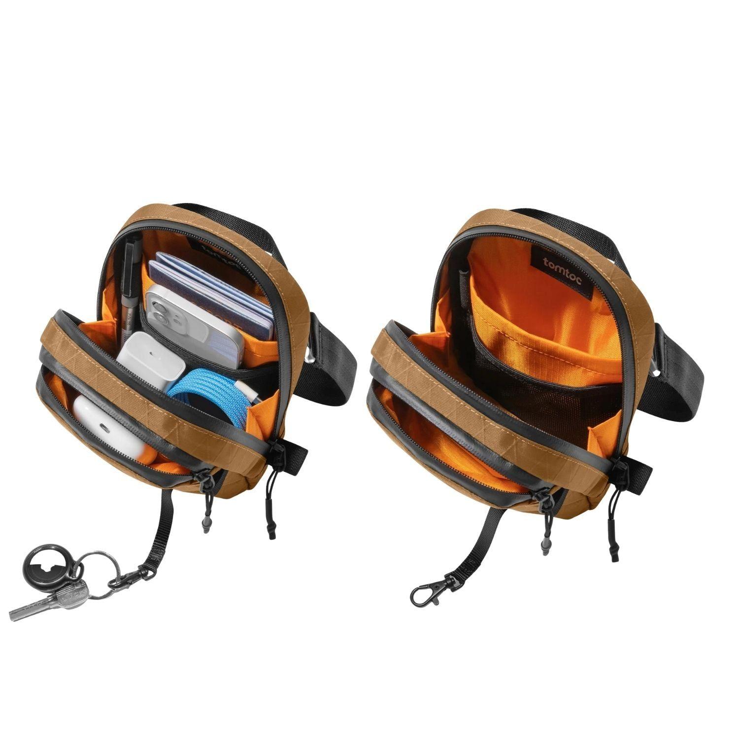 Tomtoc Bolso Bandolera de Viaje Aviator-T37 RFID Versión X-Pac Marrón-3