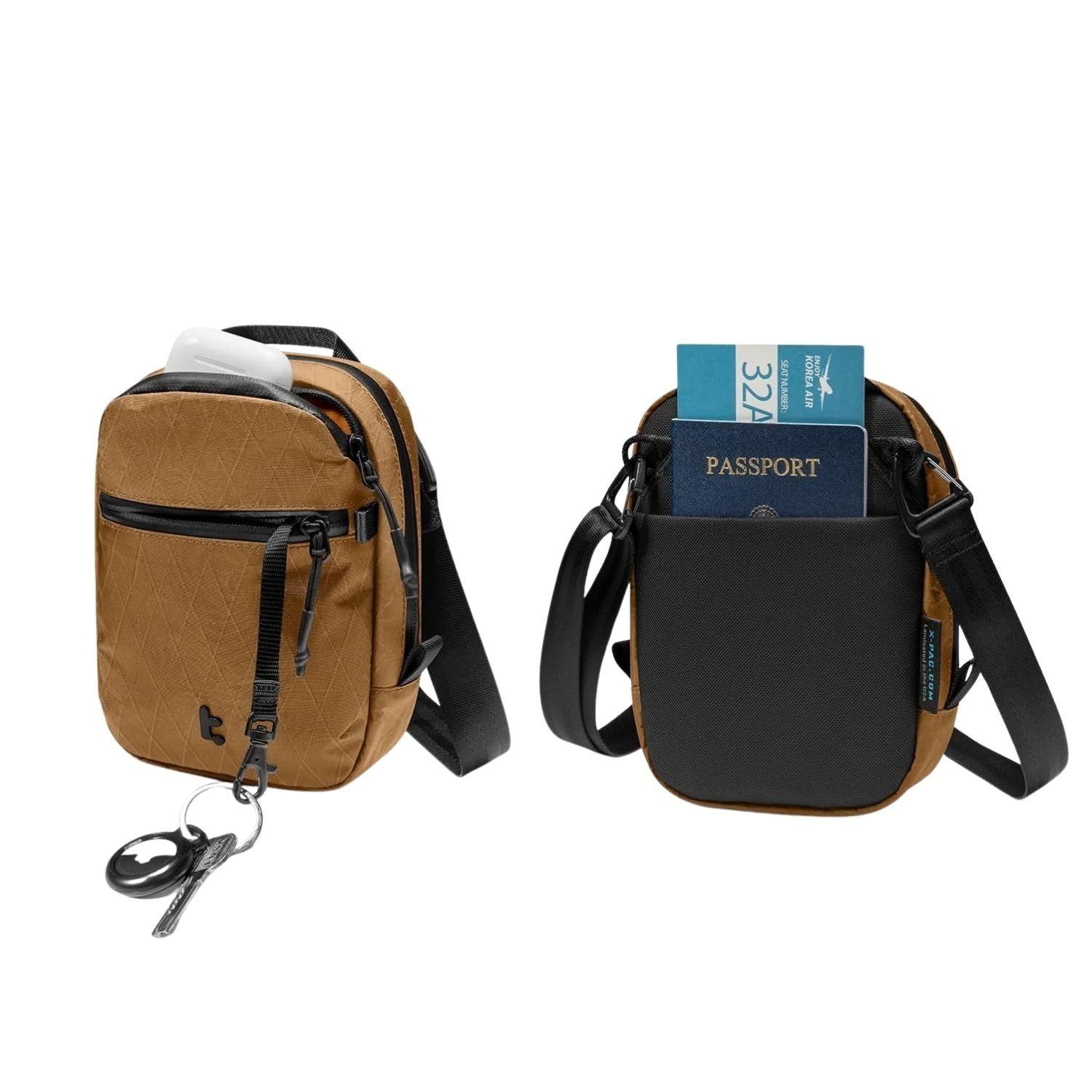 Tomtoc Bolso Bandolera de Viaje Aviator-T37 RFID Versión X-Pac Marrón-5