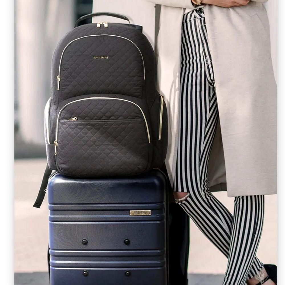 Bagsmart - Mochila de Viaje Acolchada para Laptop de 17.3" - Negro-7