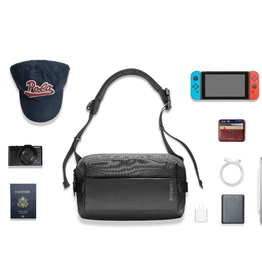 Tomtoc Bolso Sling Minimalista Urban para iPad 11''- Negro-1