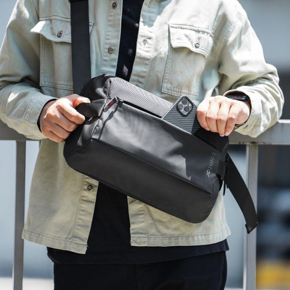 Tomtoc Bolso Sling Minimalista Urban para iPad 11''- Negro-2