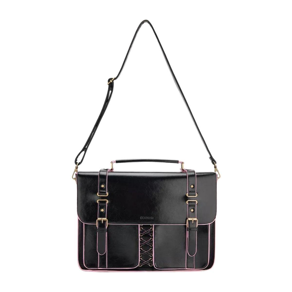 Ecosusi Maletín y Mochila Emily para Notebook 15,6” - Negro-4