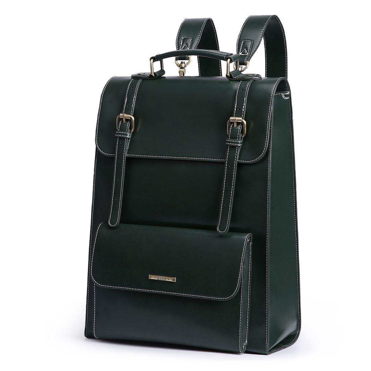 Ecosusi Mochila Vintage Camellia para Notebook 15,6" - Verde-3