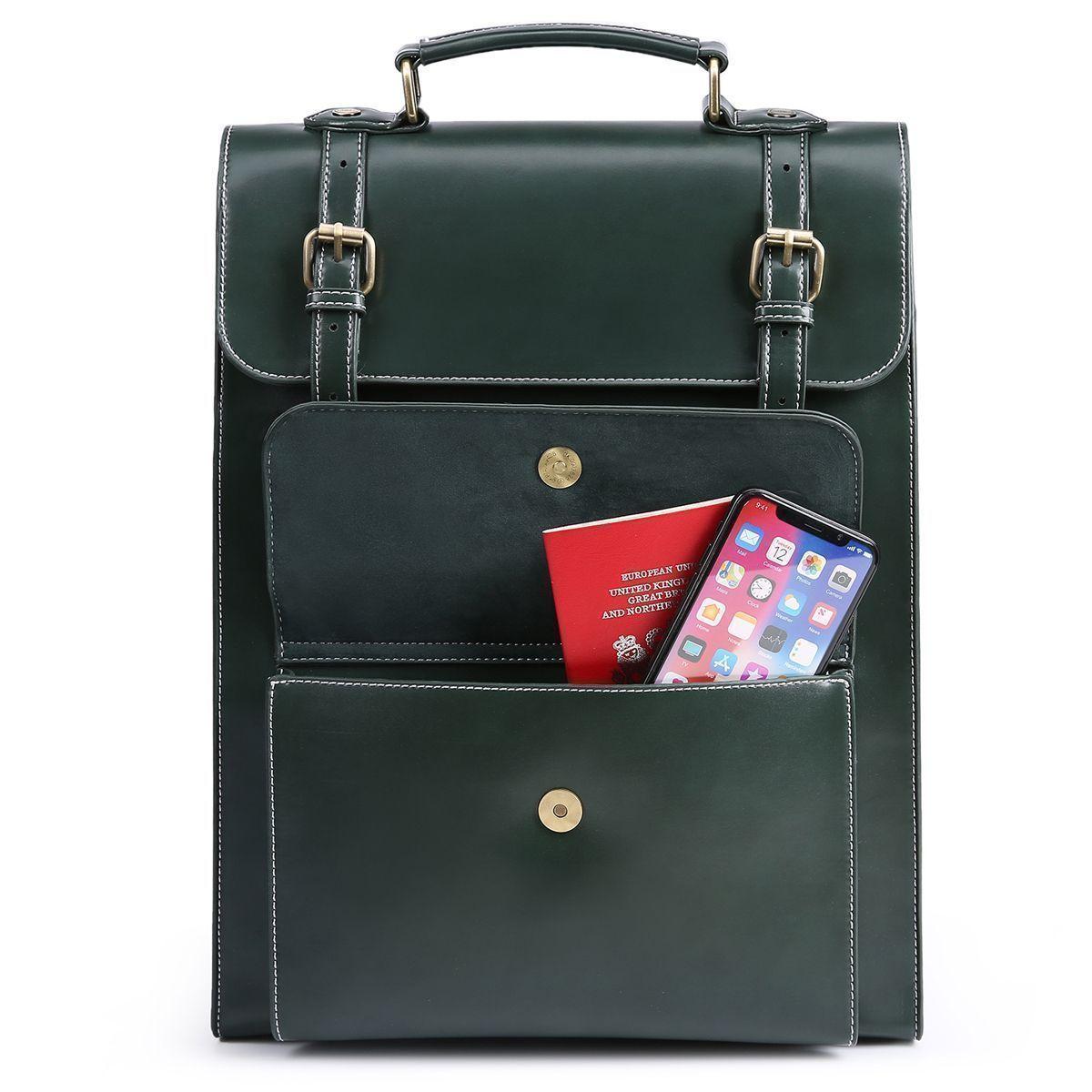 Ecosusi Mochila Vintage Camellia para Notebook 15,6" - Verde-5