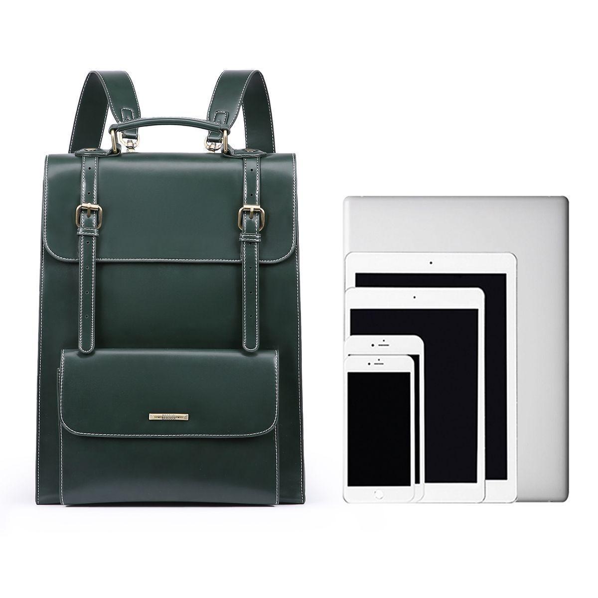 Ecosusi Mochila Vintage Camellia para Notebook 15,6" - Verde-7