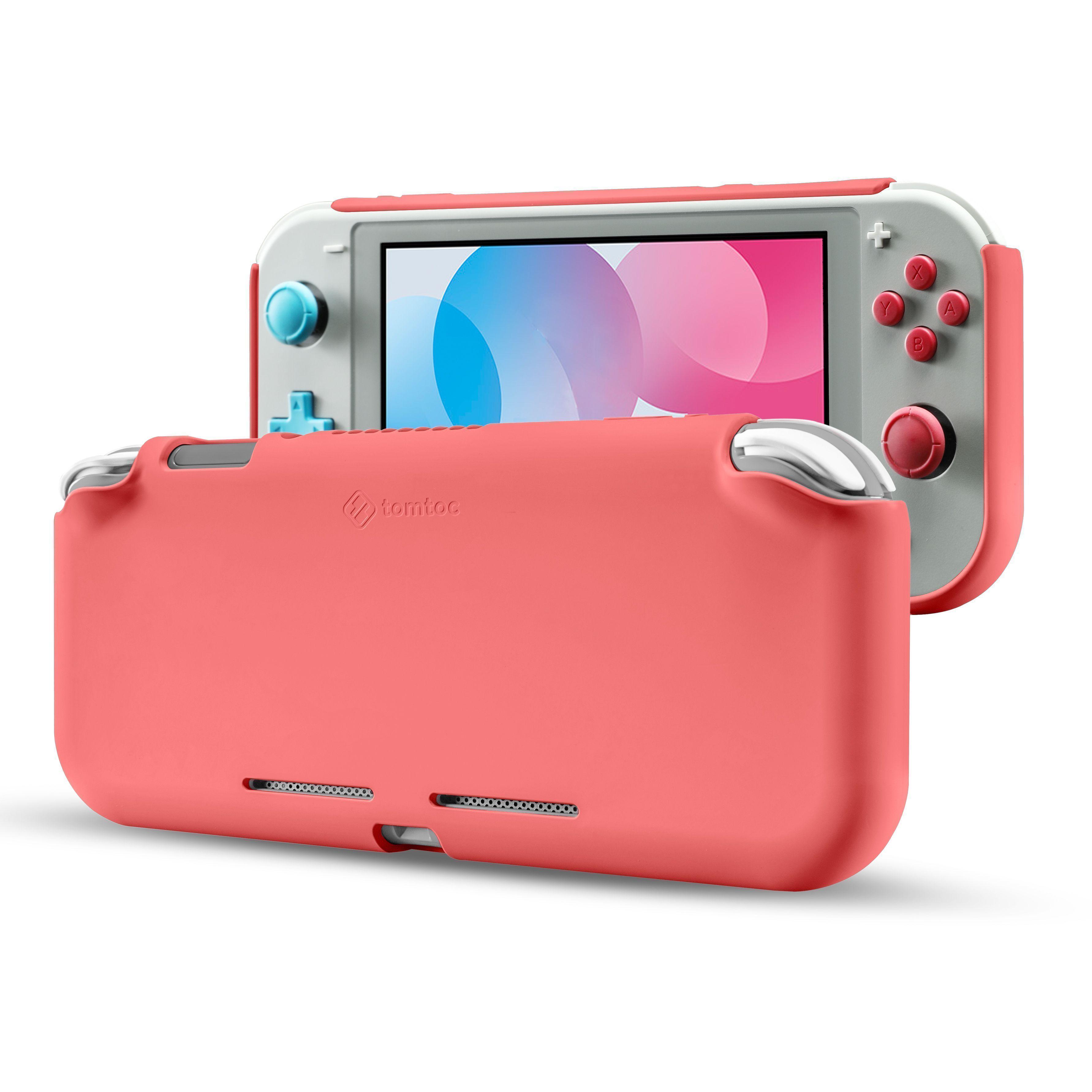 Tomtoc - Caracasa De Silicona Para Nintendo Switch Lite- Rojo Coral-2