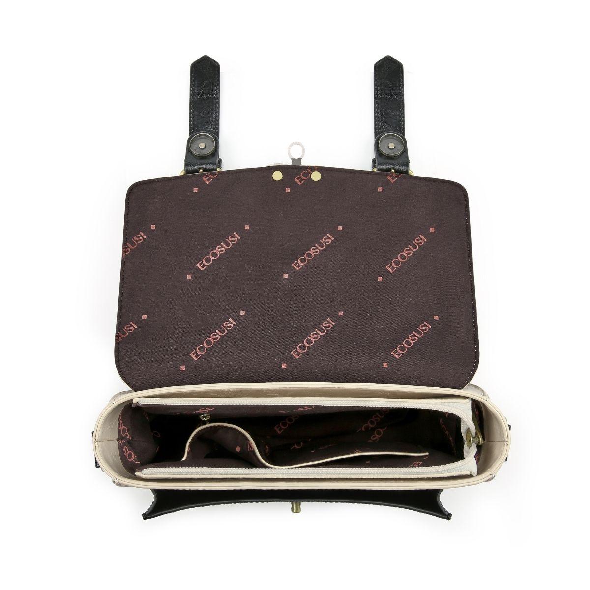 Ecosusi Maletín pequeño Coffee para iPad Mini 7,9" - Negro y Beige-6