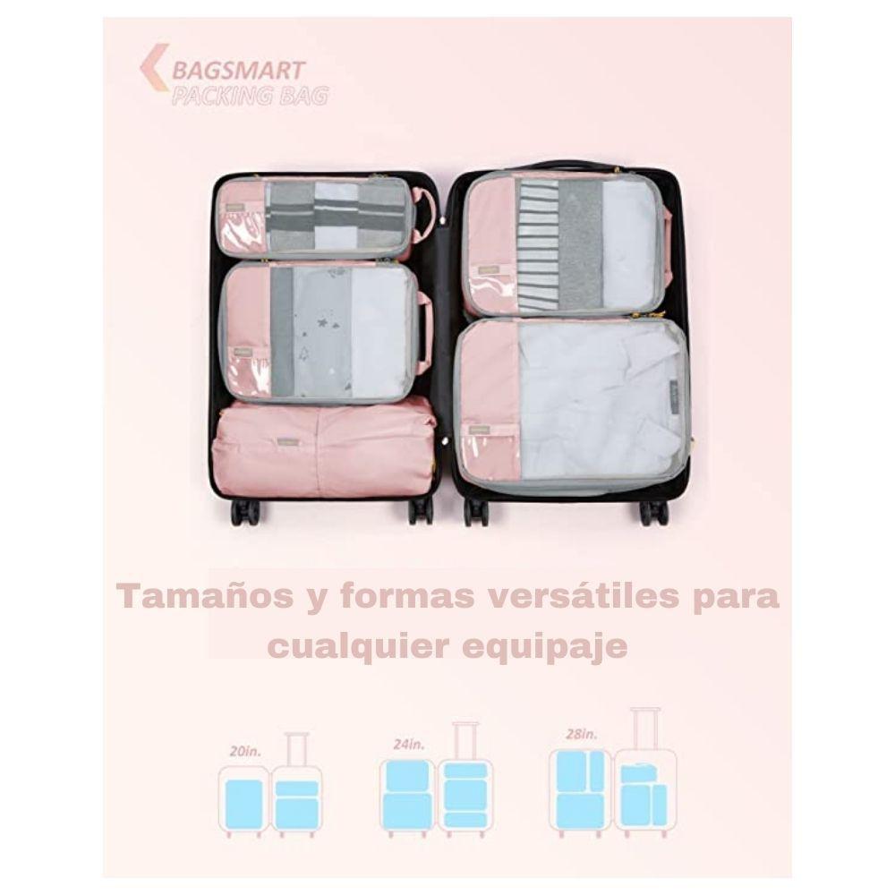 Bagsmart Organizadores de Equipaje con Compresión 6 pzs Rosado-5