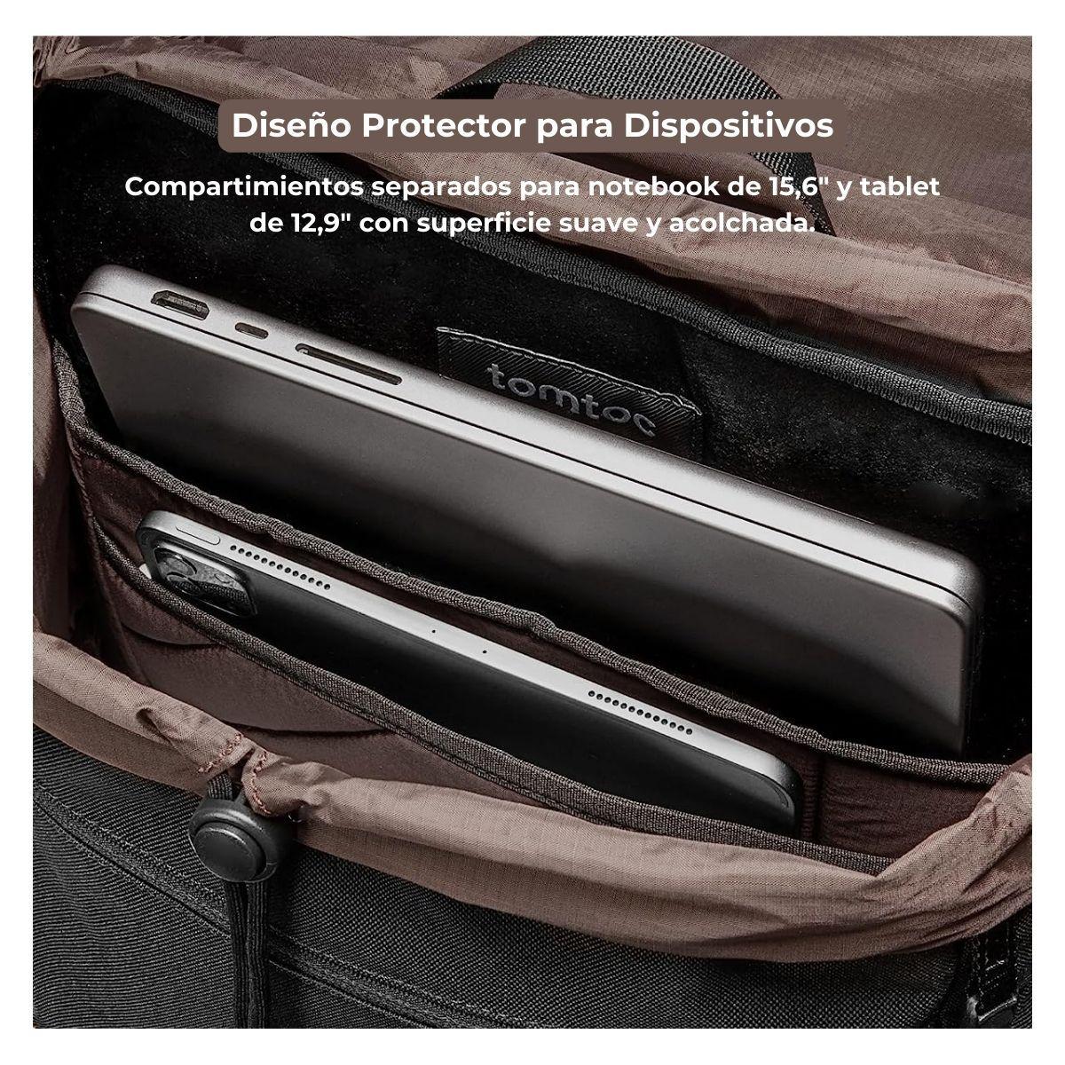 Tomtoc Mochila VintPack-A1 17L para Macbook 16" - Negro-2