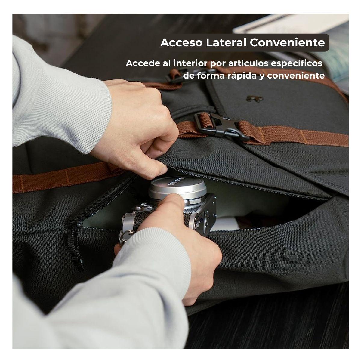 Tomtoc Mochila VintPack-A1 17L para Macbook 16" - Negro-3