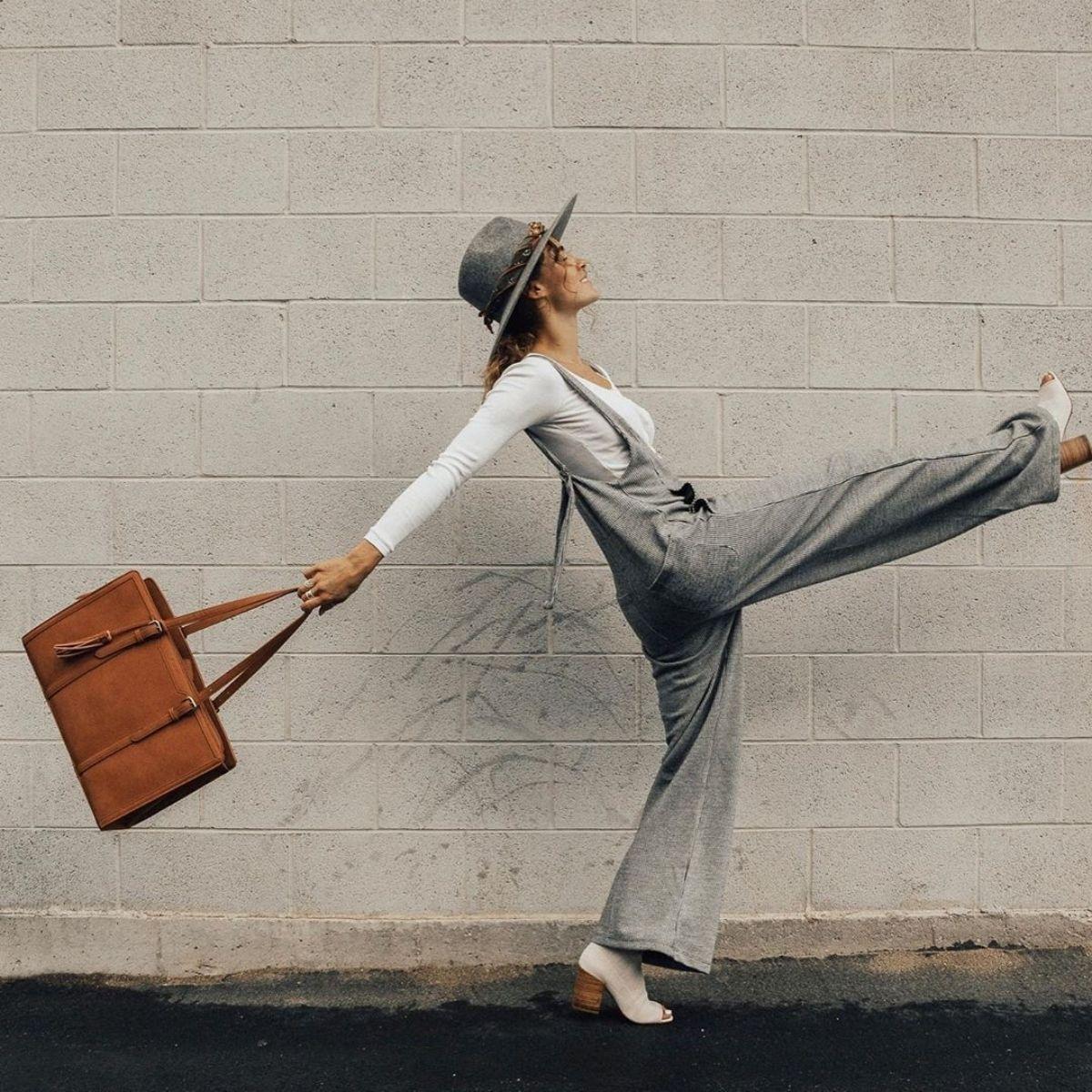 ECOSUSI Bolsa Oficina para notebook 15.6'' Gran Capacidad- Marrón-1