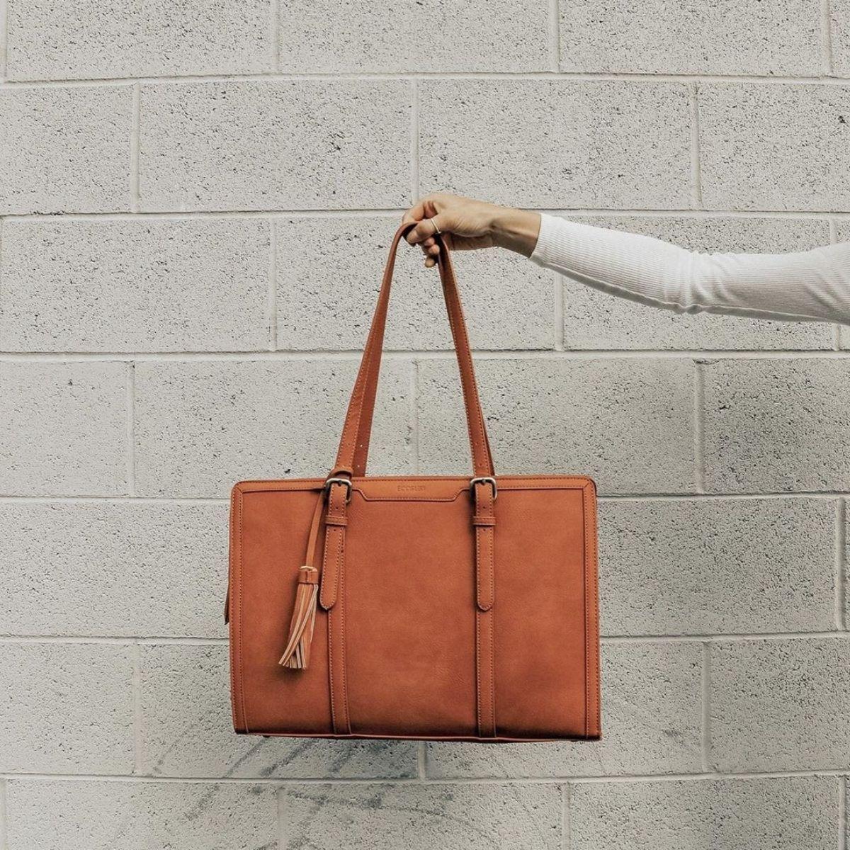 ECOSUSI Bolsa Oficina para notebook 15.6'' Gran Capacidad- Marrón-5