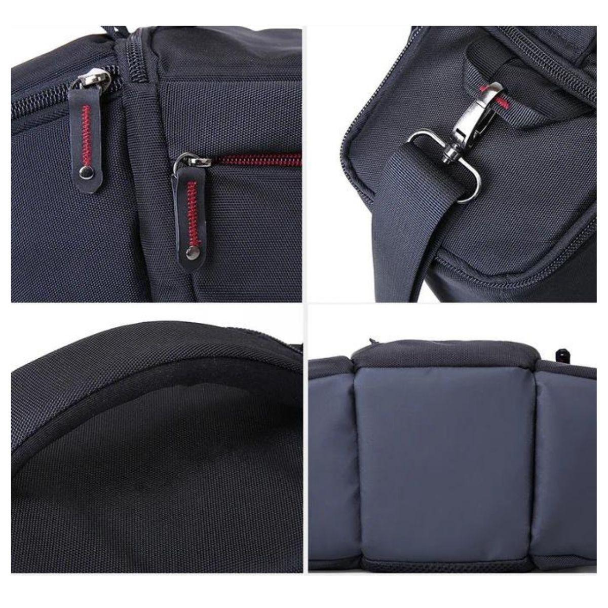 Bagsmart Bolso para Cámara Phoenix con Correa Ajustable Negro y Rojo-7