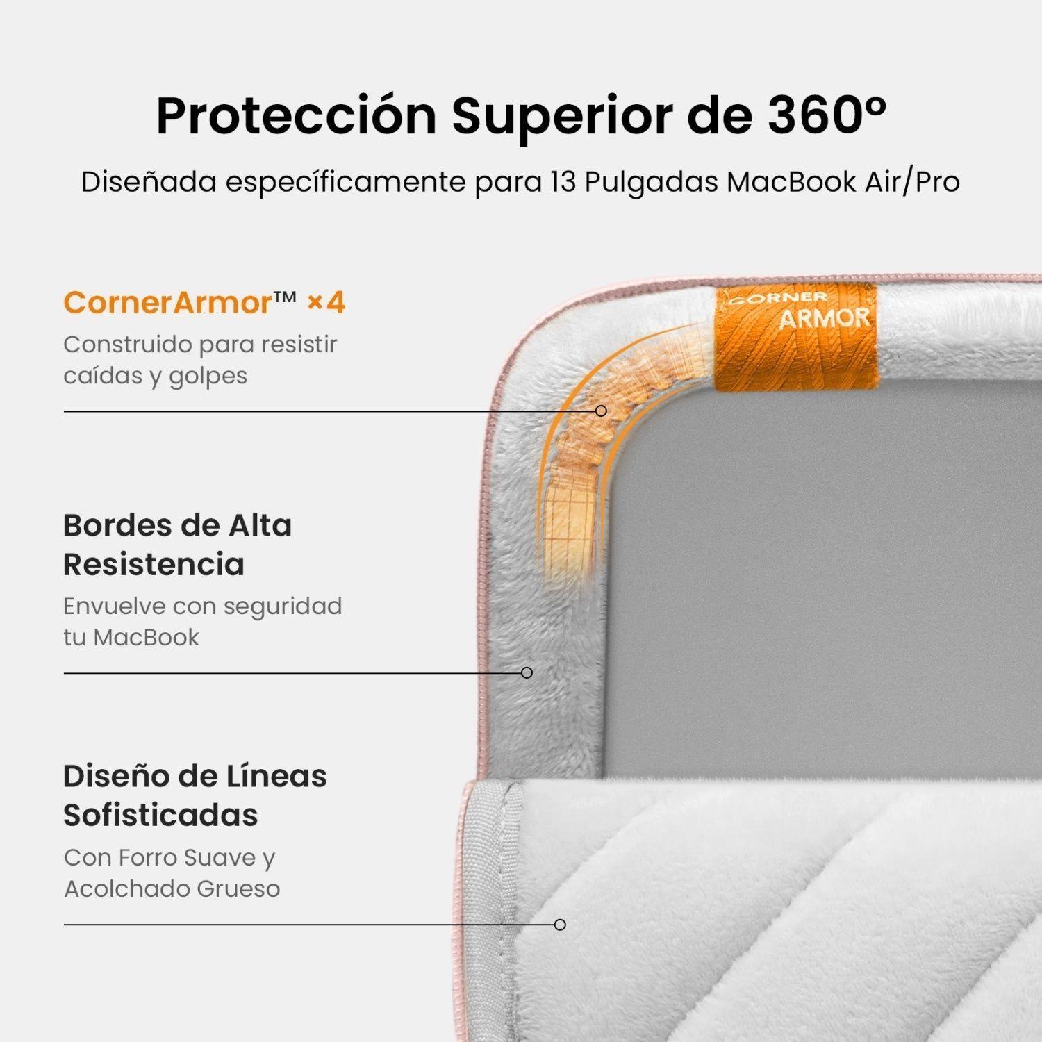 Tomtoc Funda Defender-A13 para MacBook Pro de 14" Rosado-3