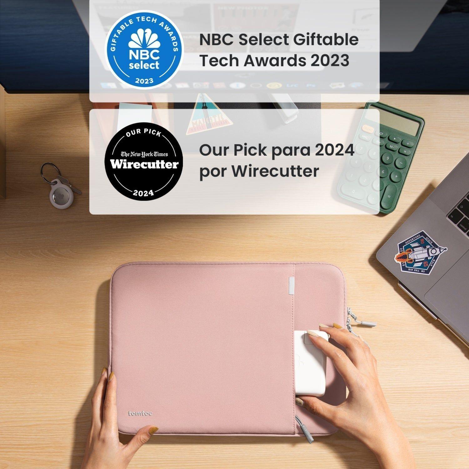 Tomtoc Funda Defender-A13 para MacBook Pro de 14" Rosado-5
