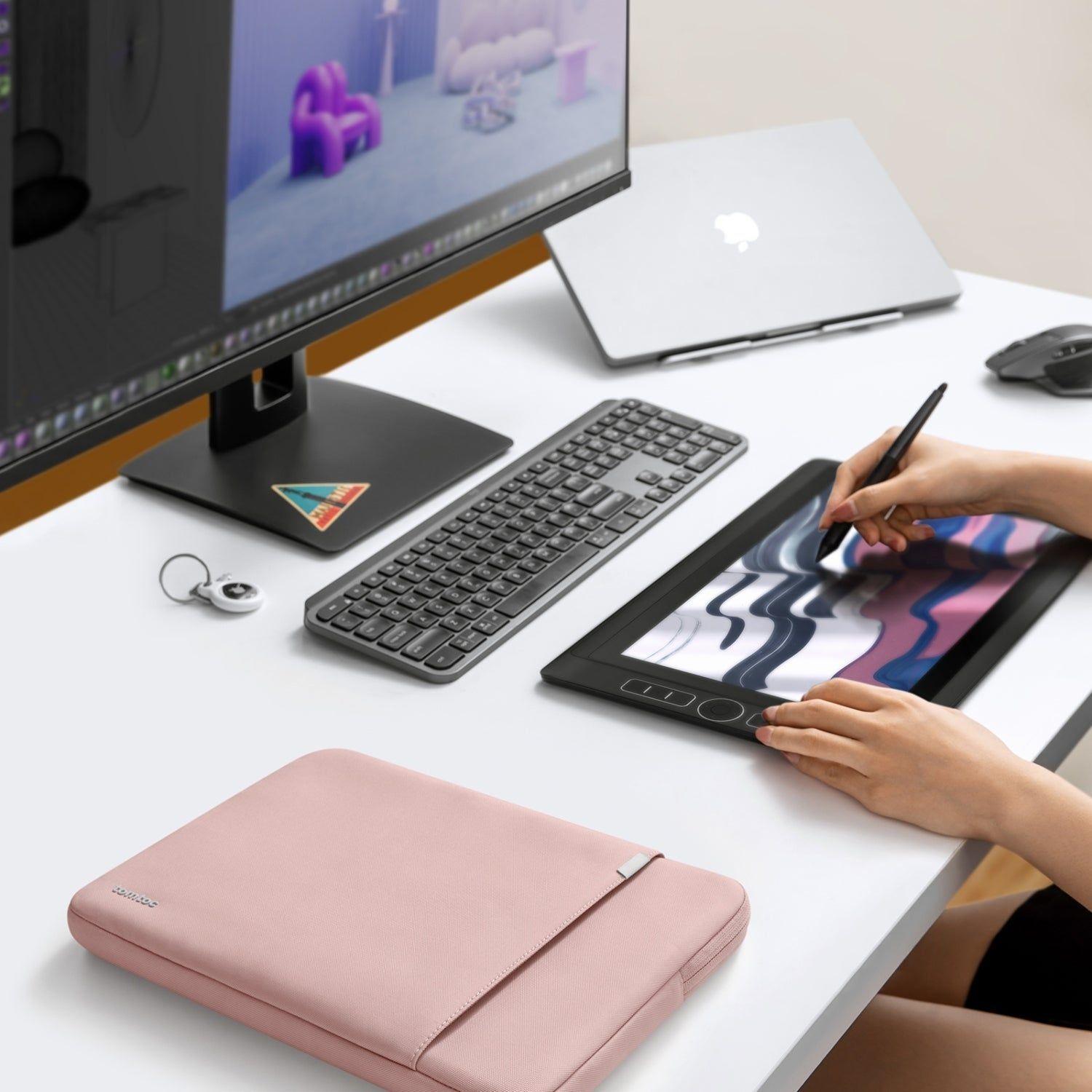 Tomtoc Funda Defender-A13 para MacBook Pro de 14" Rosado-6
