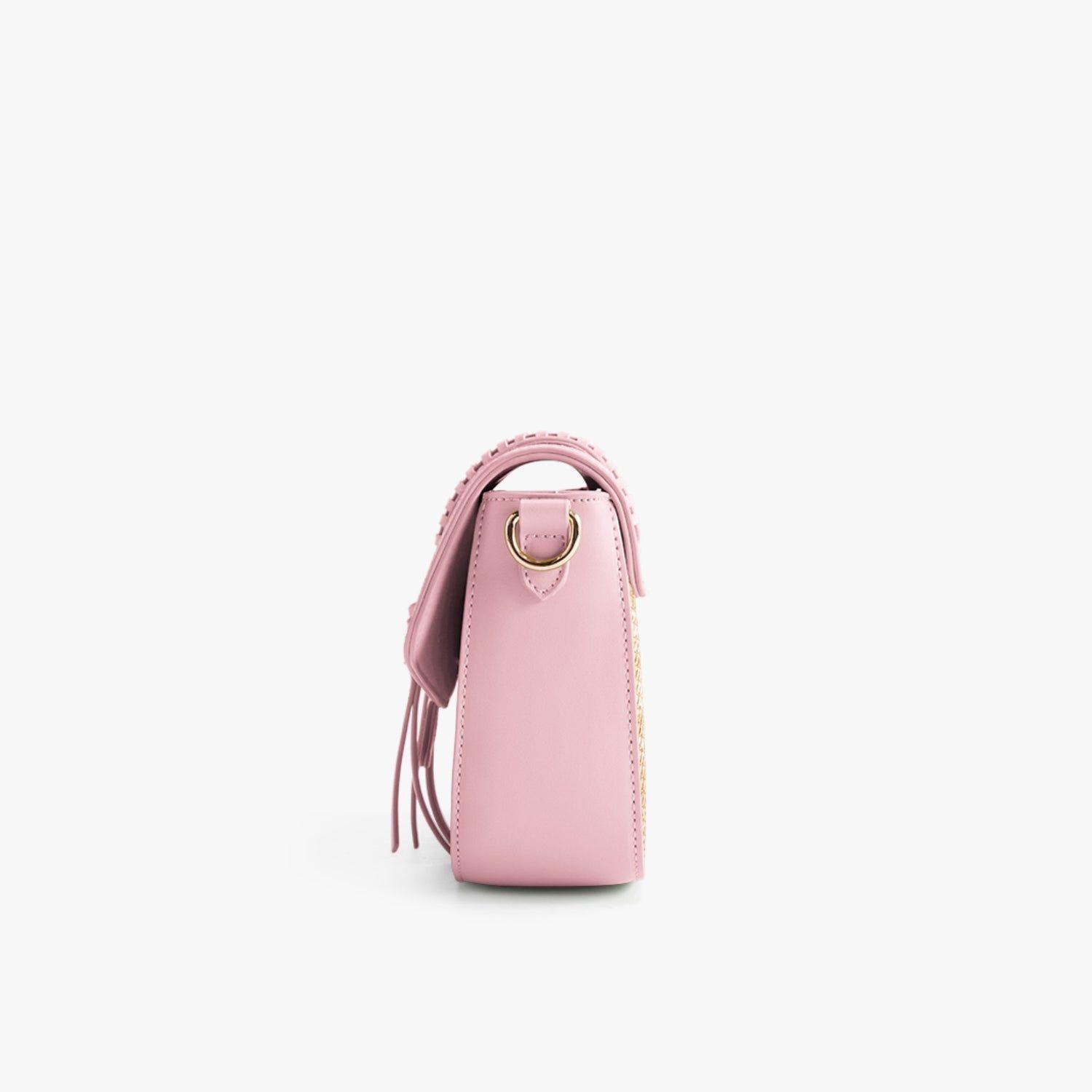 Ecosusi Cartera Bandolera Marina de Rafia Natural Rosado-3