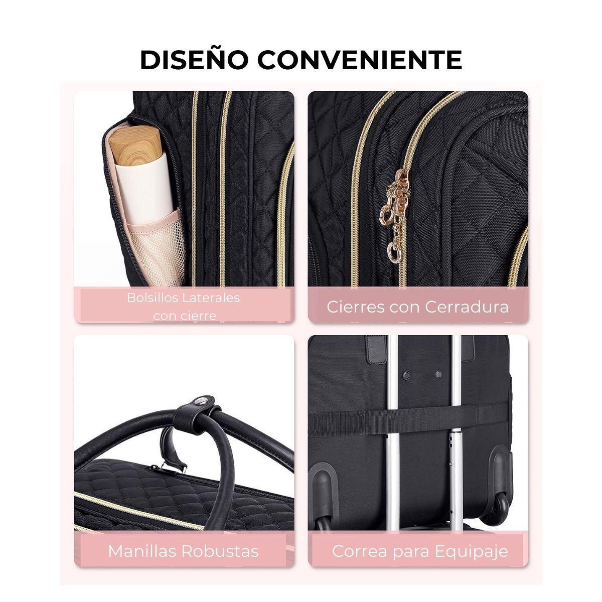 Maletín Viajero Ruedas para 17.3" Negro Tejido-5