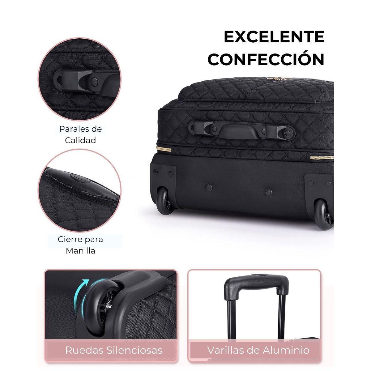 Maletín Viajero Ruedas para 17.3" Negro Tejido-4