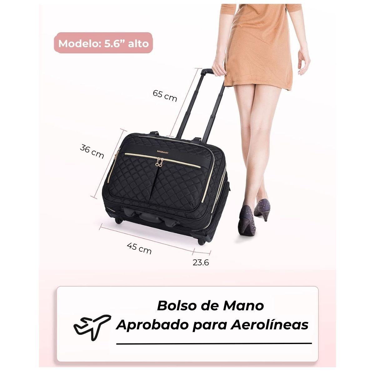 Maletín Viajero Ruedas para 17.3" Negro Tejido-2