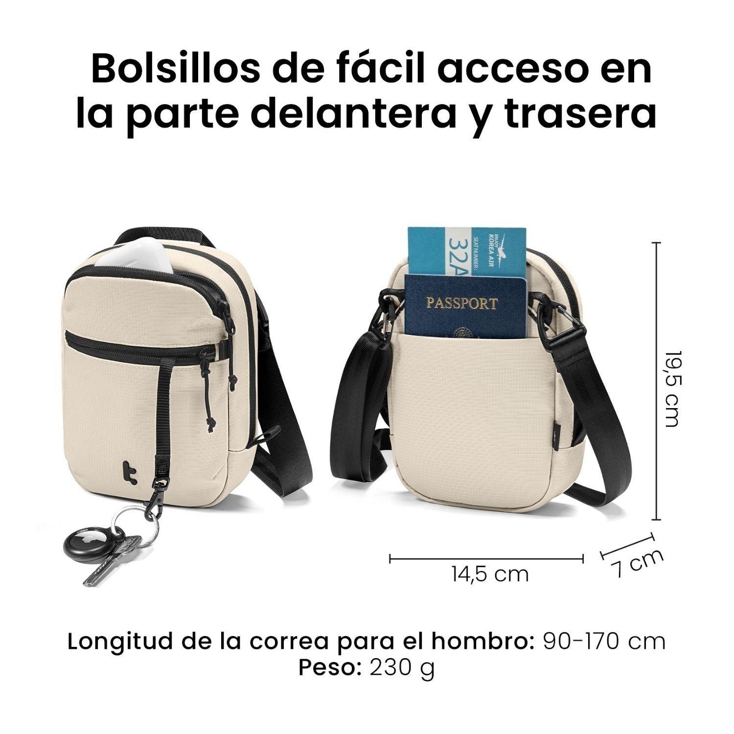 Tomtoc Bolso Bandolera de Viaje Aviator-T37 RFID Caqui-8