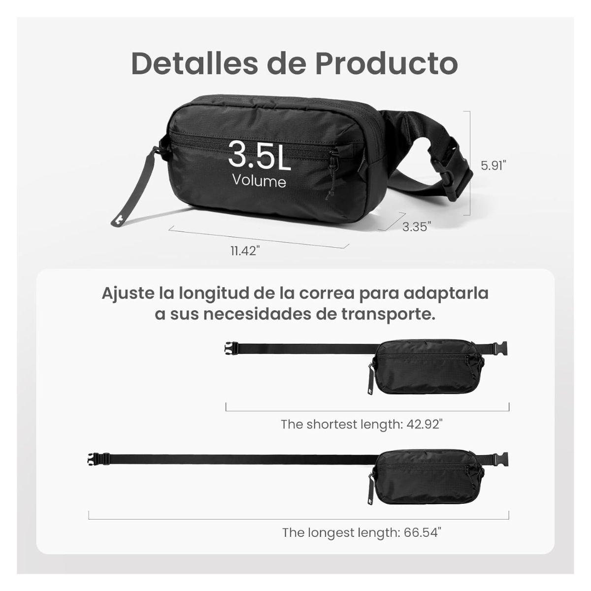 Tomtoc Banano Aviator-T33 3.5L Grande - Negro-7