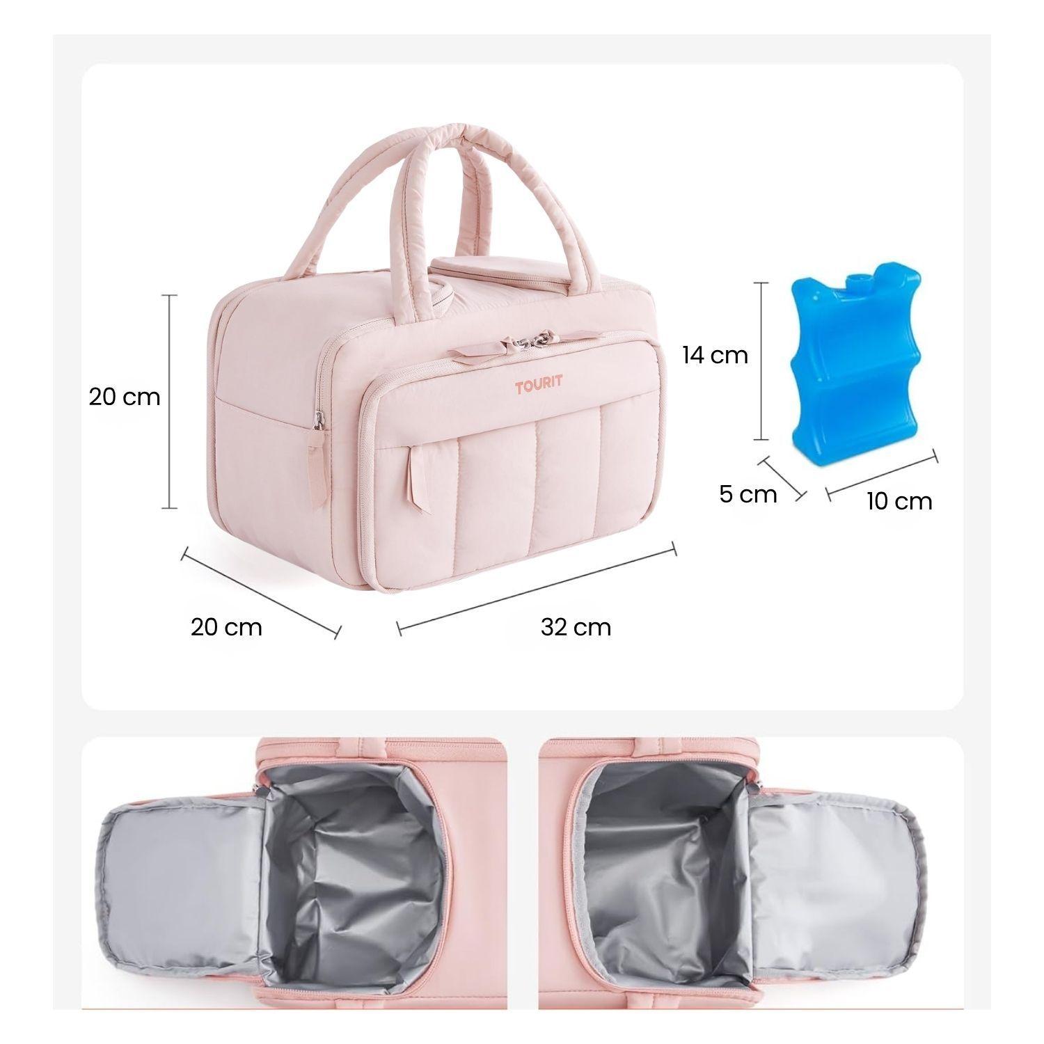 Tourit Lonchera Térmica Puffy 8.5L Hielo Reusable Rosa Claro-3