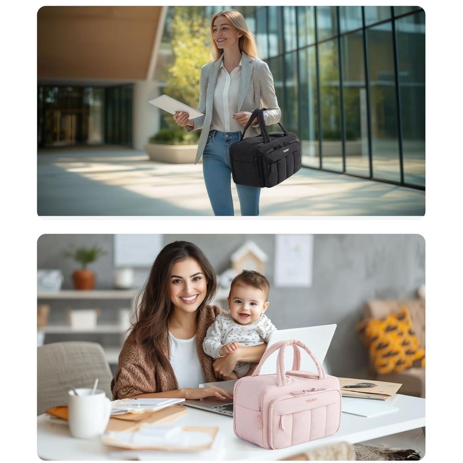 Tourit Lonchera Térmica Puffy 8.5L Hielo Reusable Rosa Claro-9