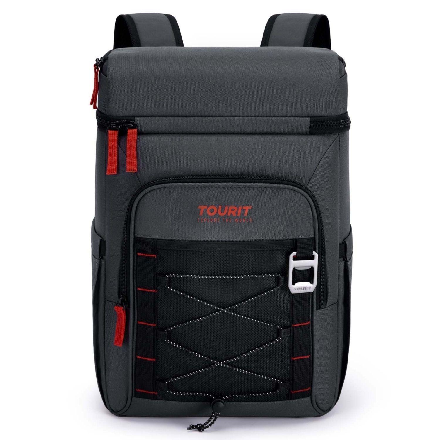 Tourit Mochila Térmica Dual Zone 26 latas 20L Impermeable Gris Oscuro-0