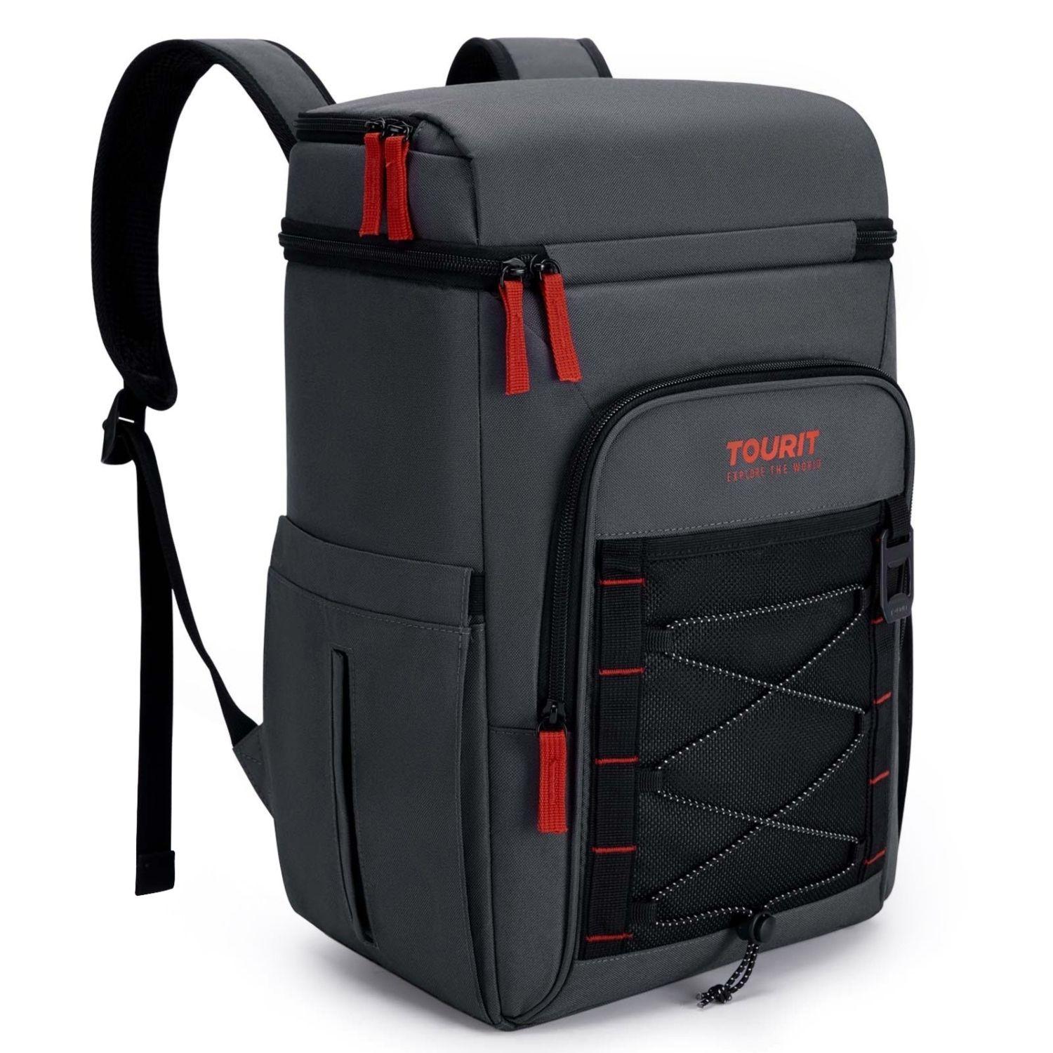 Tourit Mochila Térmica Dual Zone 26 latas 20L Impermeable Gris Oscuro-1