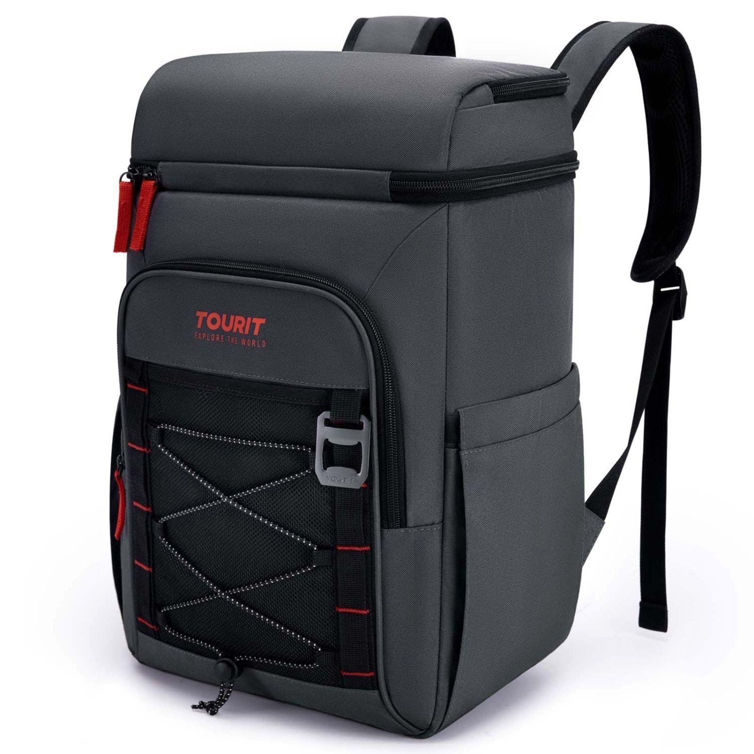 Tourit Mochila Térmica Dual Zone 26 latas 20L Impermeable Gris Oscuro-2