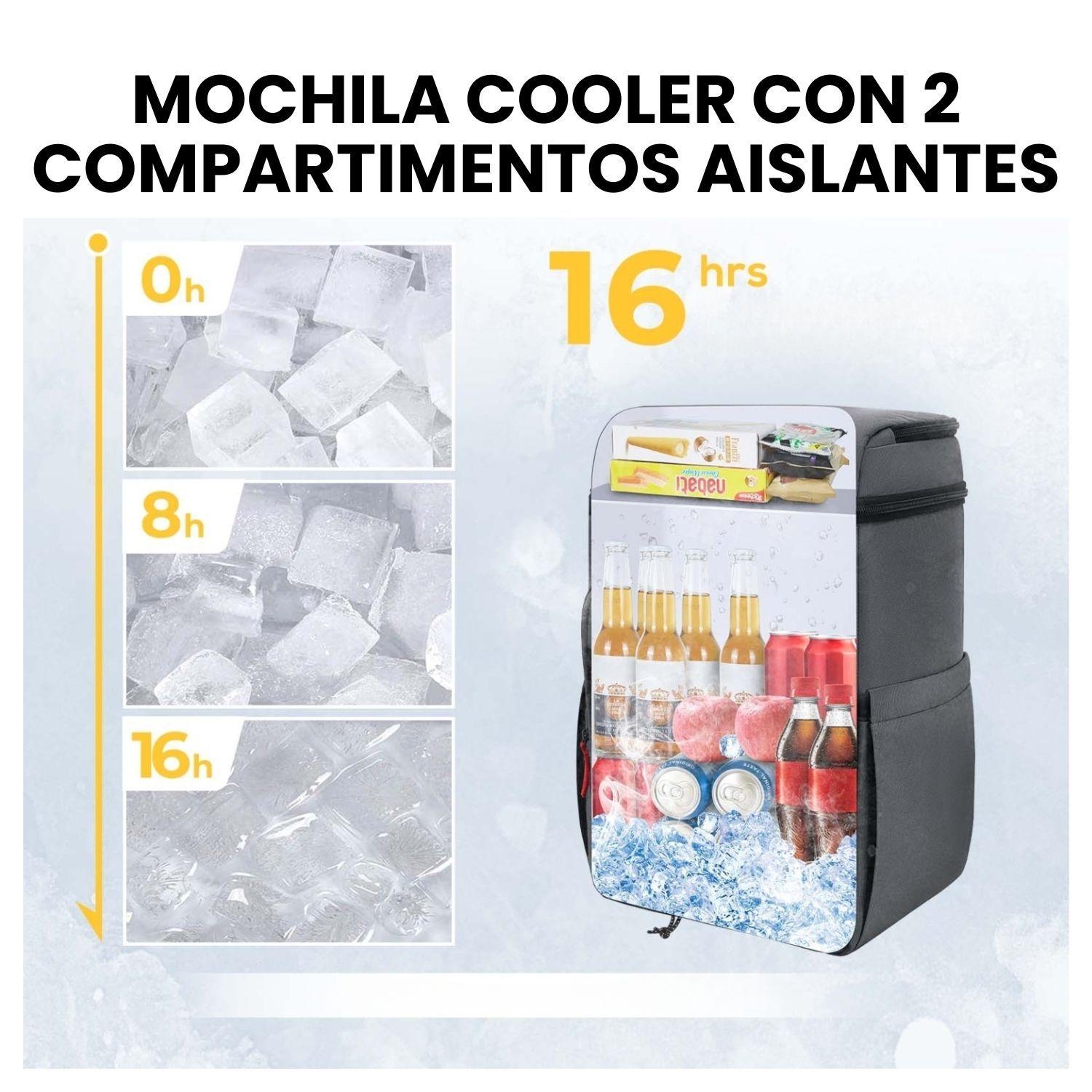 Tourit Mochila Térmica Dual Zone 26 latas 20L Impermeable Gris Oscuro-5