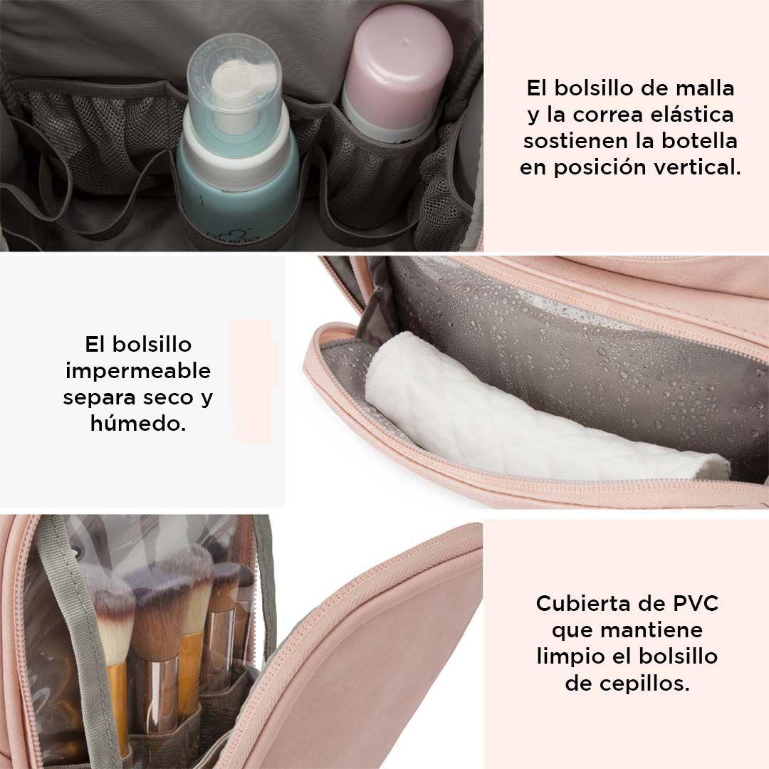 Bagsmart neceser de viaje en piel Dopp - Rosado-4