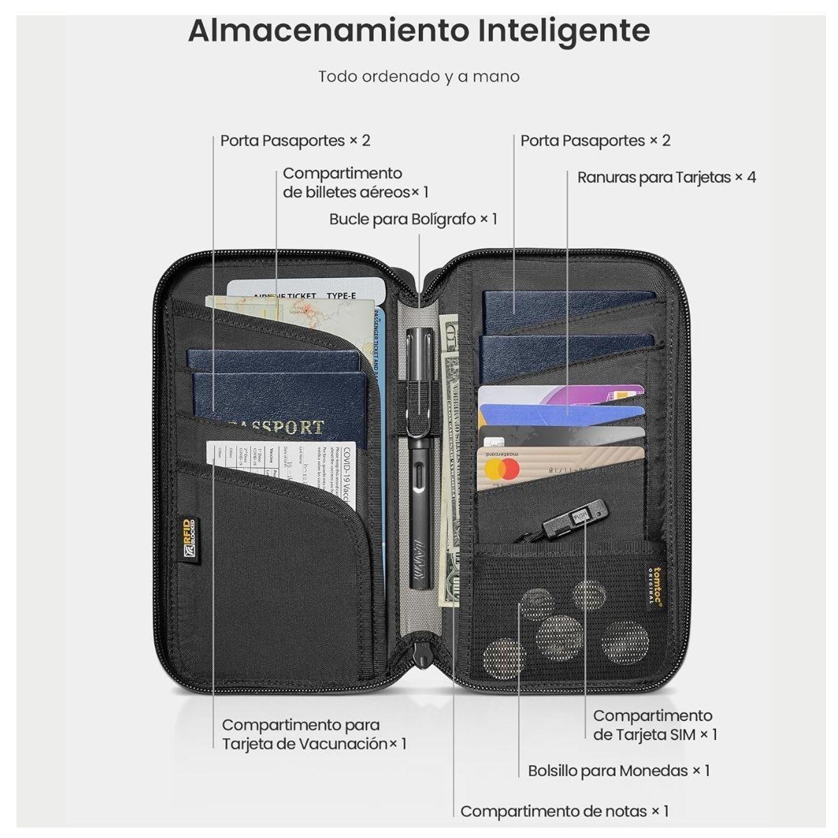 Tomtoc Estuche para Pasaporte Navigator-T03 - Gris-4