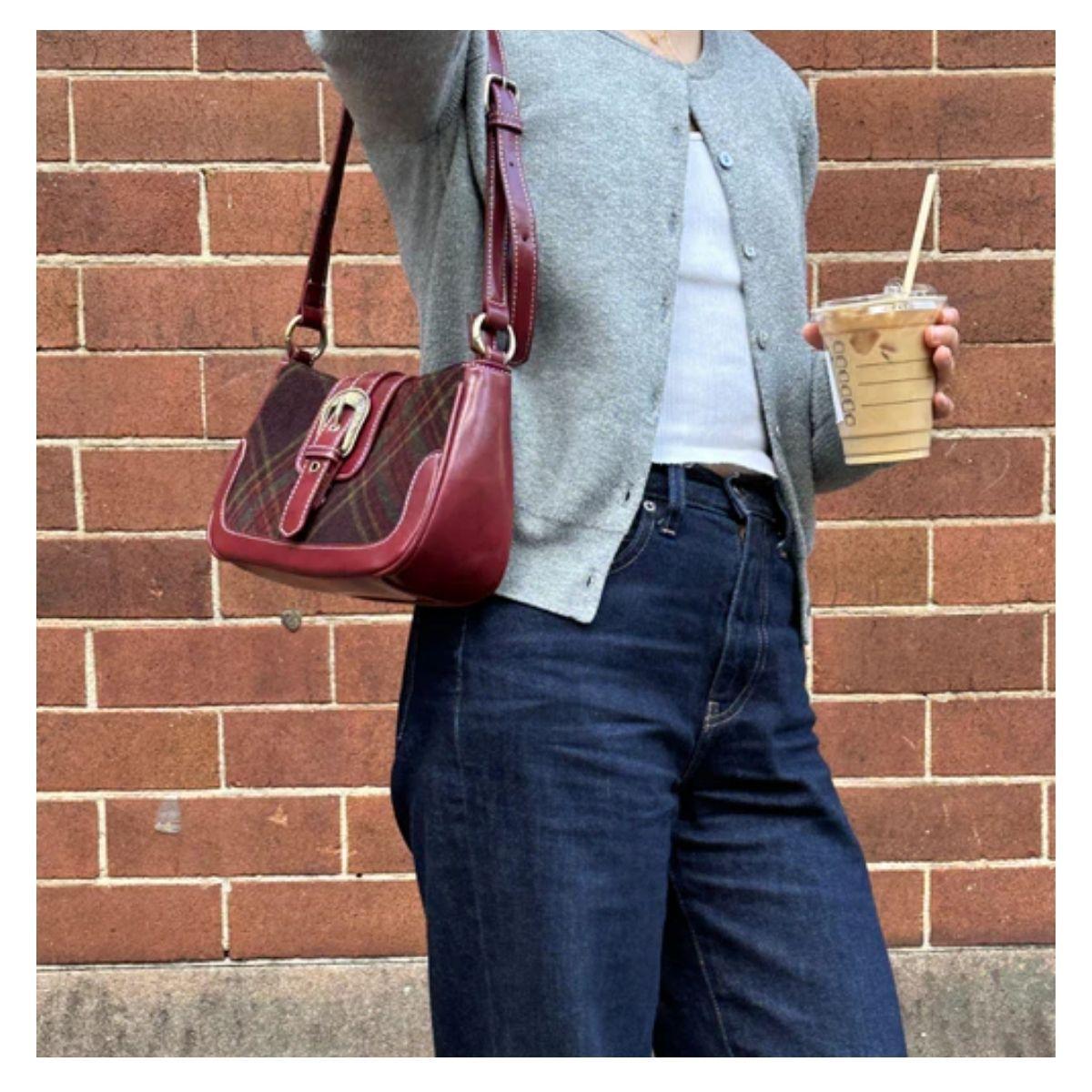 Ecosusi Cartera Vintage Alison de Uso Diario - Rojo Angola-2