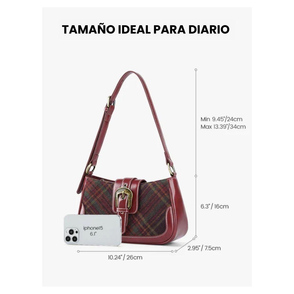 Ecosusi Cartera Vintage Alison de Uso Diario - Rojo Angola-3