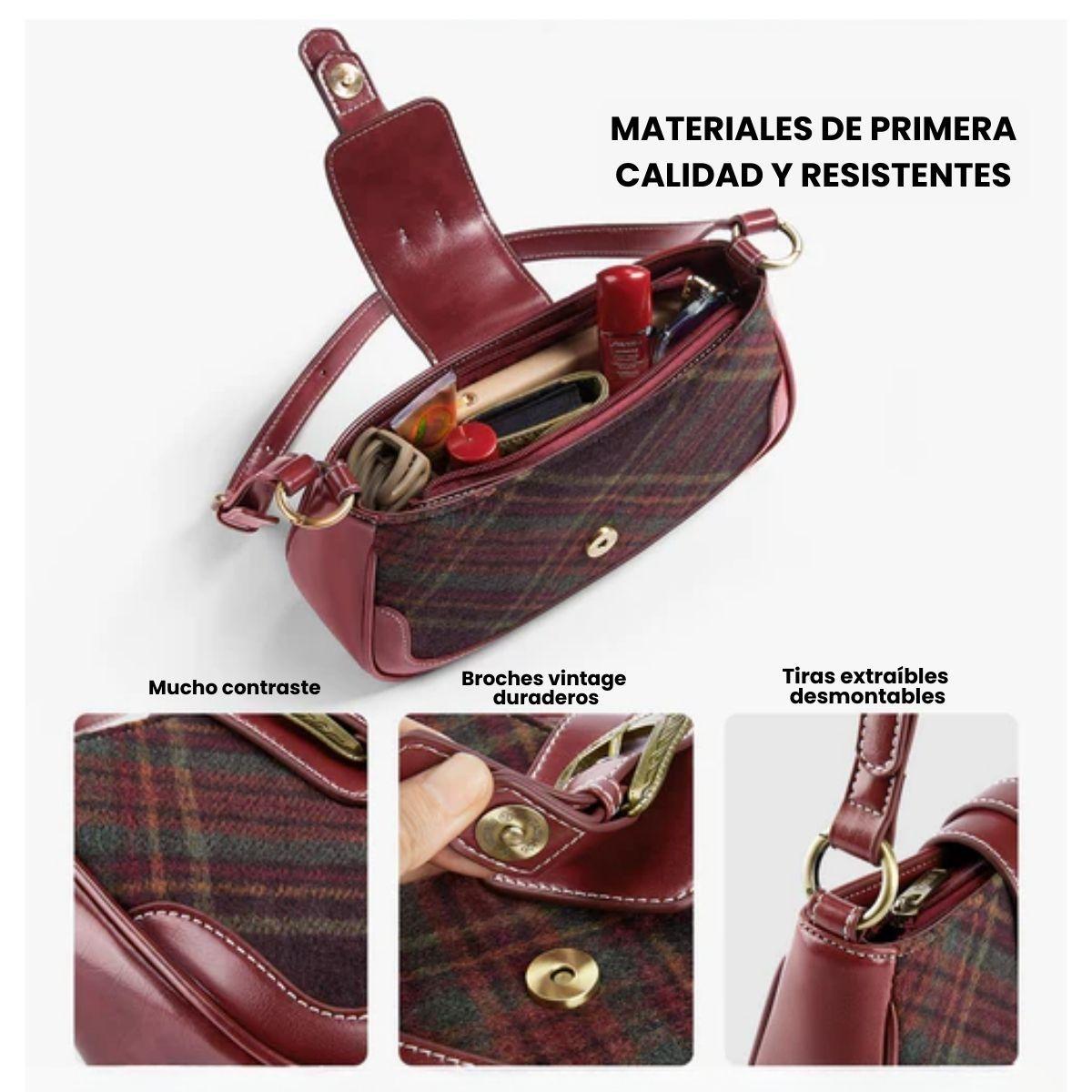 Ecosusi Cartera Vintage Alison de Uso Diario - Rojo Angola-5