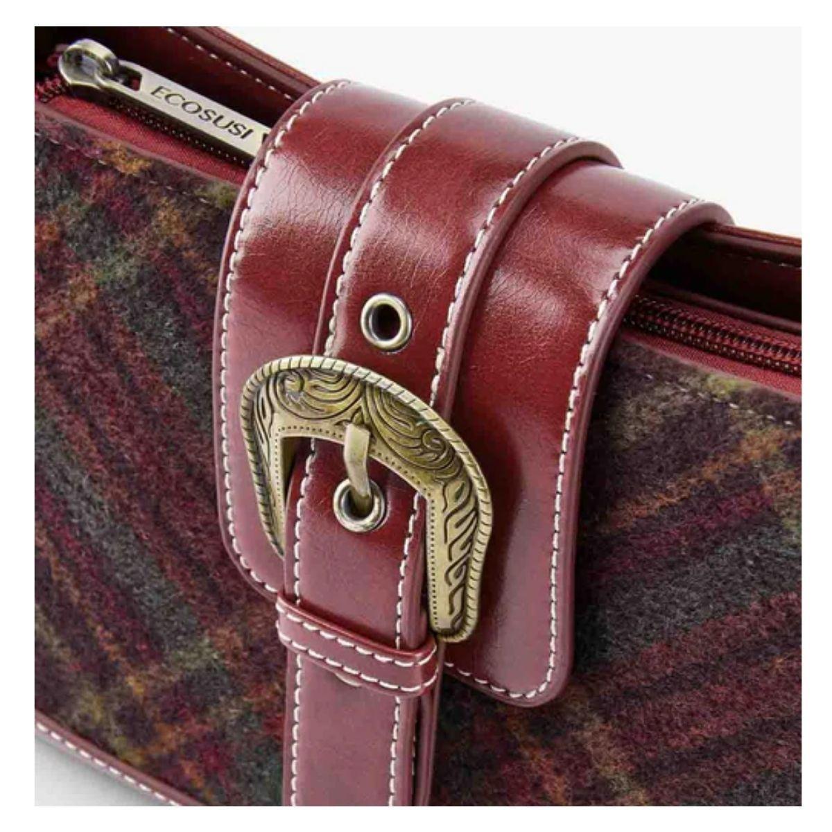Ecosusi Cartera Vintage Alison de Uso Diario - Rojo Angola-7