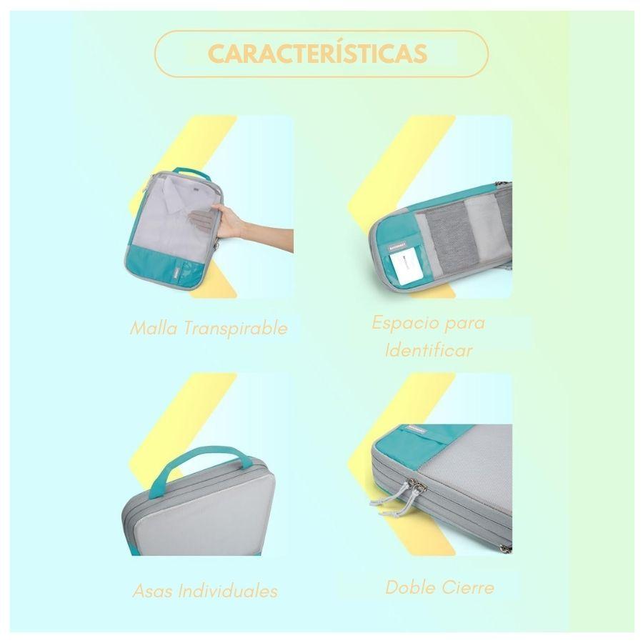 Bagsmart Juego de Bolsas de Compresión (6 unidades) - Turquesa-4