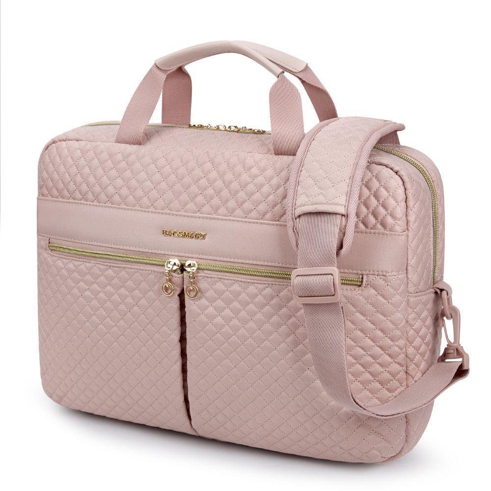 Bagsmart Maletín Bonchemin para Notebook 15,6″ Trabajo y Viaje Rosado-1