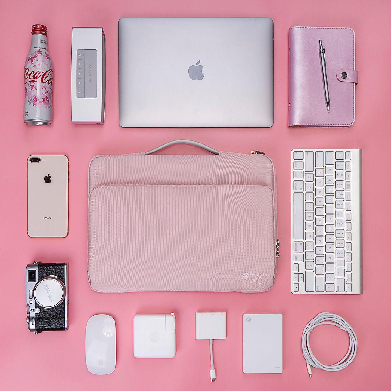 Tomtoc-funda A14 Para 14''Notebook/Macbook- Rosado-5